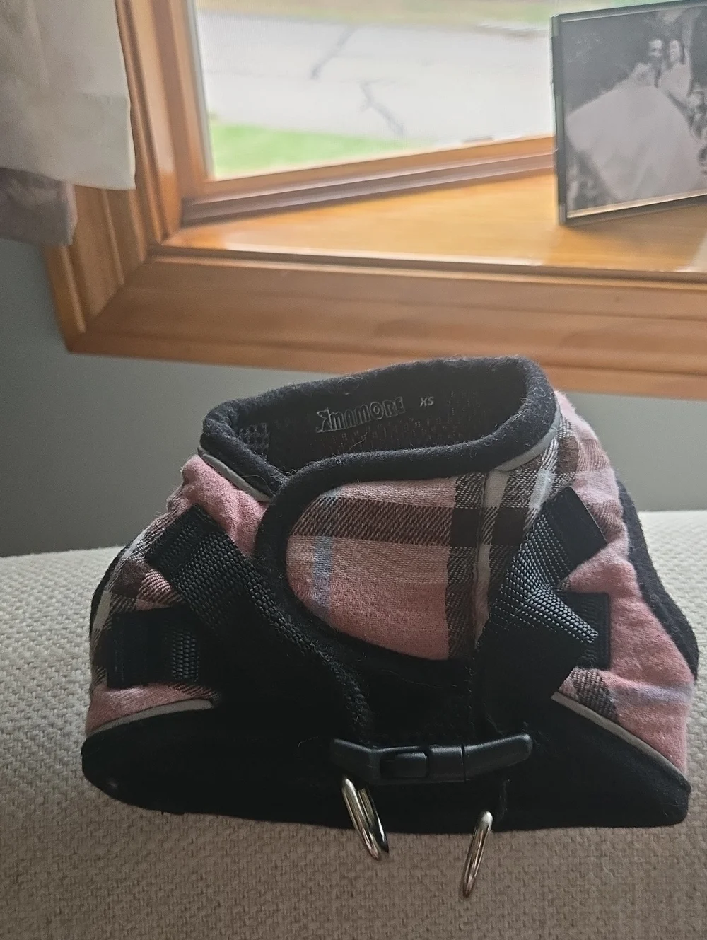 MAMORE Pink Plaid Dog Harness – XS 🐾